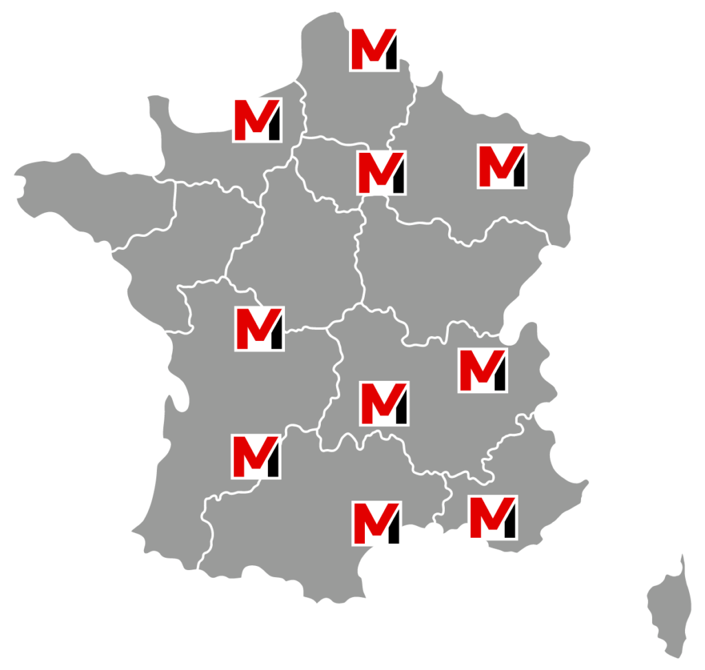 Carte de France montrant les agences Morel SAS